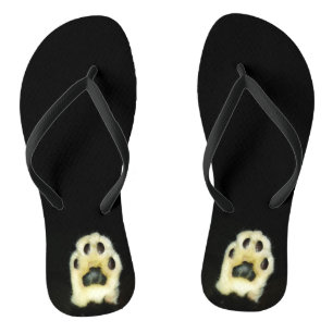 Tongs Cute pattes de chat noir et blanc