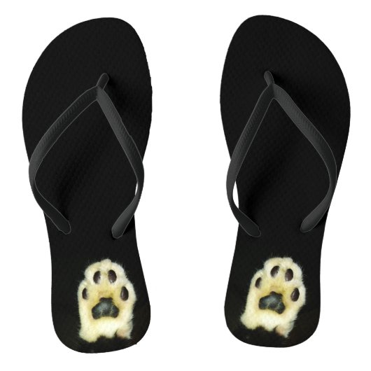 Tongs Cute pattes de chat noir et blanc (Semelle)