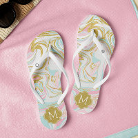 Cute rose et or Suminagashi Monogramme
