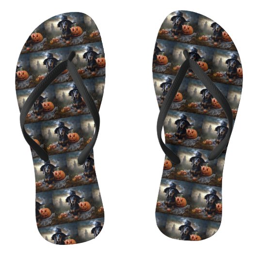 Tongs Dachshund Halloween effroi (Semelle)