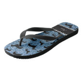 Tongs Dachshunds de parties scintillant bleue de nom per (Incliné)