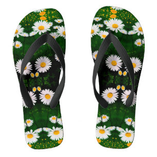Tongs Daisy Dreams in Green : Floral Elegance
