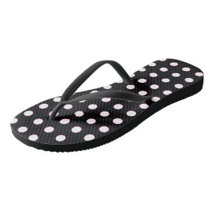 Tongs Dames à pois blancs