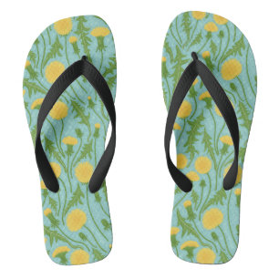 Tongs Dandelions, vert, jaune et bleu