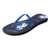Tongs Danse comme un joyeux pingouin mignon bleu (Incliné)