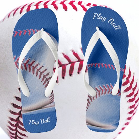 Tongs de baseball rouge blanc et bleu