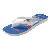 Tongs de baseball rouge blanc et bleu (Incliné)