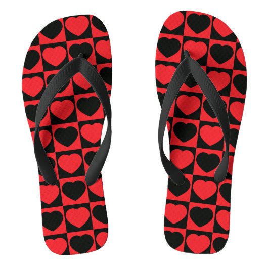 tongs de coeur noir et rouge (Semelle)