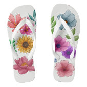Tongs de fleurs à l'aquarelle