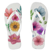Tongs de fleurs à l'aquarelle (Semelle)