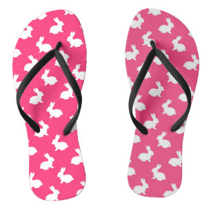 Tongs de lapins roses et blancs