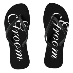 Tongs de mariage de plage pour marié et mariée