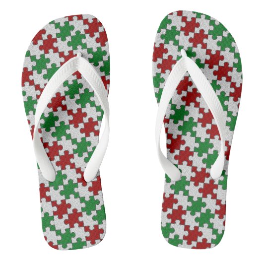 Tongs de pièces de puzzle de couleurs de vacances (Semelle)