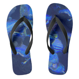 Tongs de plage en marbre bleu océan pour l'été