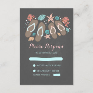tongs de plage mariage cartes RSVP