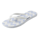 Tongs Décor bleu marine zigzag chevron design pastel ble (Incliné)