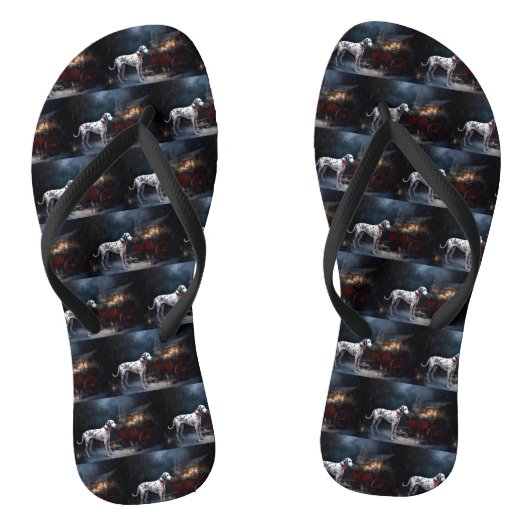 Tongs Décor de Noël Dalmatien Snowy (Semelle)