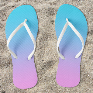 Tongs Dégradé de bleu aqua à rose