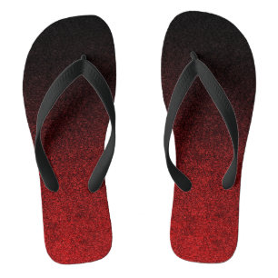 Tongs Dégradé de Parties scintillant rouge et noire