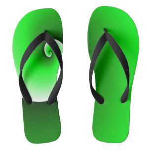 Tongs Dégradé en spirale vert blanc
