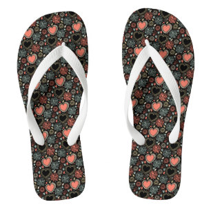 Tongs Délice de Fleurs Sombres : Motif Floral Sans Coutu
