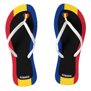 Tongs Délieux Drapeau de la Roumanie Couleurs Patriotiqu