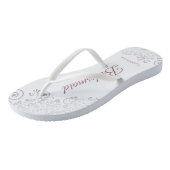 Tongs Dentelle d'argent et Rose Dusty Script Bridesmaid (Incliné)