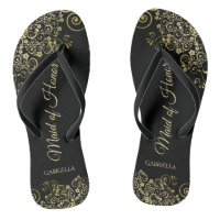 Dentelle d'or sur le noir Elegant Maid of Honor Ma