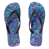 Tongs Des points de confetti rose violet, bleu chic et a (Semelle)