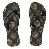 Tongs Dés RPG | Gold Imaginaire Retro Tabletop PnP Gamer (Semelle)