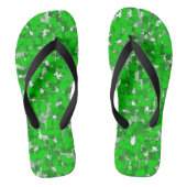 Tongs Design d'art Abstrait Foliage vert (Semelle)