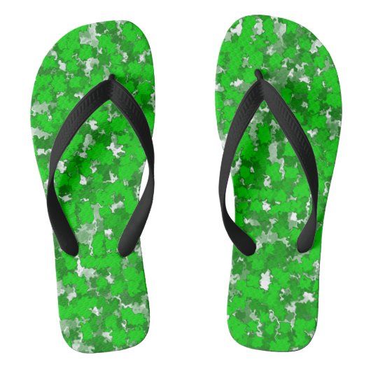 Tongs Design d'art Abstrait Foliage vert (Semelle)
