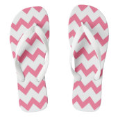 Tongs Design de chevrons en zigzag rose et blanc (Semelle)