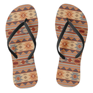 Tongs Design Motif Sud-Ouest Tan