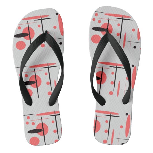 Tongs d'été Rouge, Noir et Blanc (Semelle)