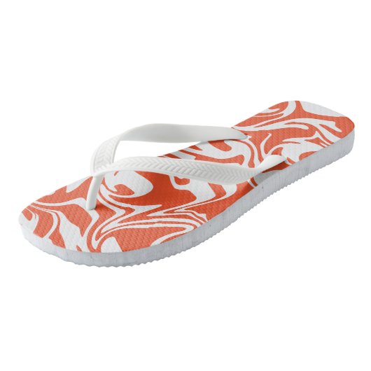 Tongs Déversement - Orange et blanc (Incliné)