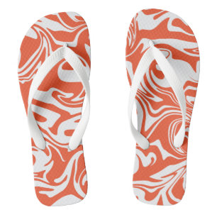 Tongs Déversement - Orange et blanc