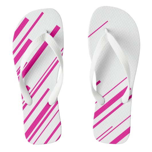 Tongs Diagonales en Magenta et Blanc (Semelle)