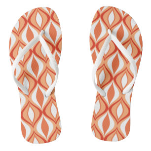Tongs Diamants Modernes du Milieu du Siècle, Orange & Bl