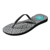 Tongs Diamants noirs et aqua monogrammes (Incliné)