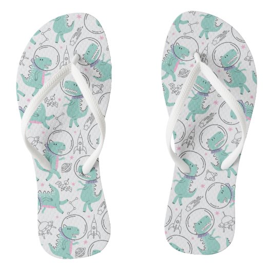 Tongs Dinosaures de l'espace, Dinosaures mignons, Navire (Semelle)