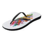 Tongs Dinosaures mignons et colorés (Incliné)