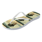 Tongs Doberman sur la peinture de plage (Incliné)