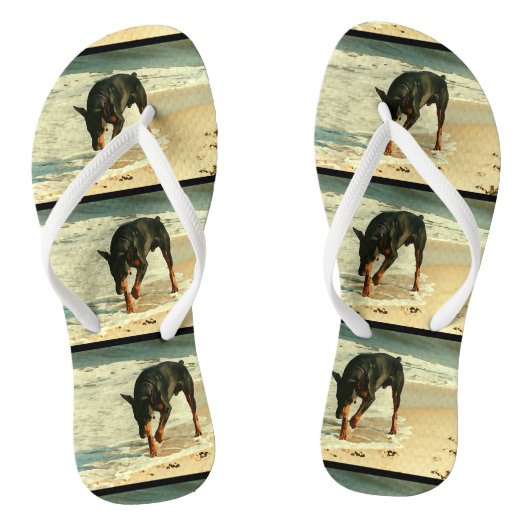 Tongs Doberman sur la peinture de plage (Semelle)