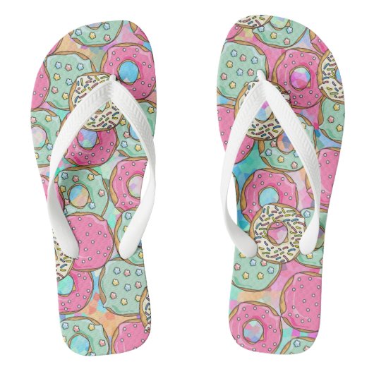 Tongs Donut Party Pastel Cute Flip Flops (Semelle)