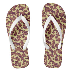 Tongs Doodle camouflage vif rétro noir et rouge sans cou