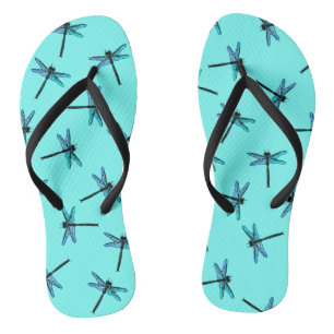 Tongs Dragonfly japonaise vintage, bleu turquoise