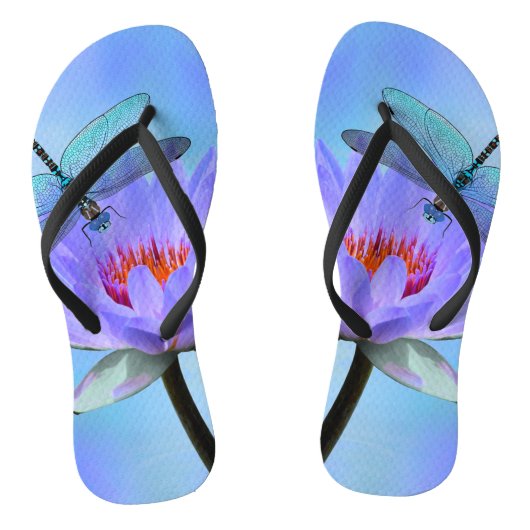 Tongs Dragonfly on Water Lily Flip Flops (Semelle)