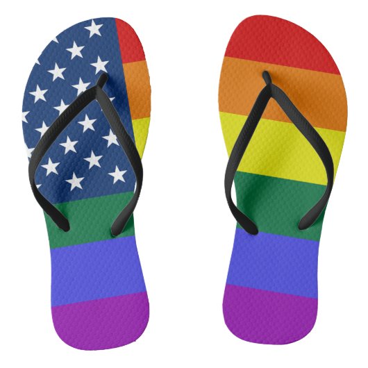 Tongs Drapeau américain LGBT Pride avec étoiles (Semelle)