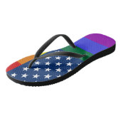 Tongs Drapeau américain LGBT Pride avec étoiles (Incliné)